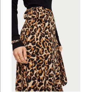 Scotch & Soda Brown Animal Print Wrap Skirt, size 8